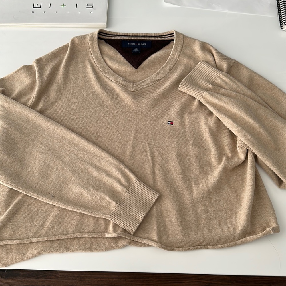 Cropped Tommy Hilfiger Essential V- Neck Sweater